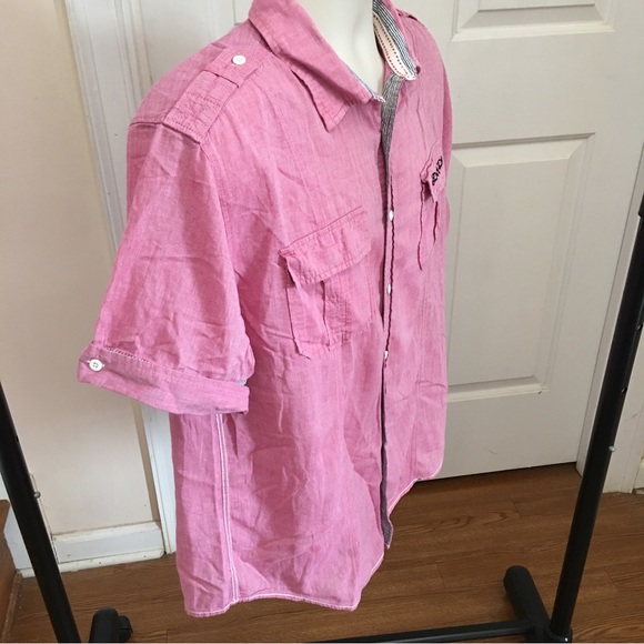 Ed Hardy Button Up SURF HARDY Mens Shirt***BLING & POP OF COLOR*** - Picture 8 of 13